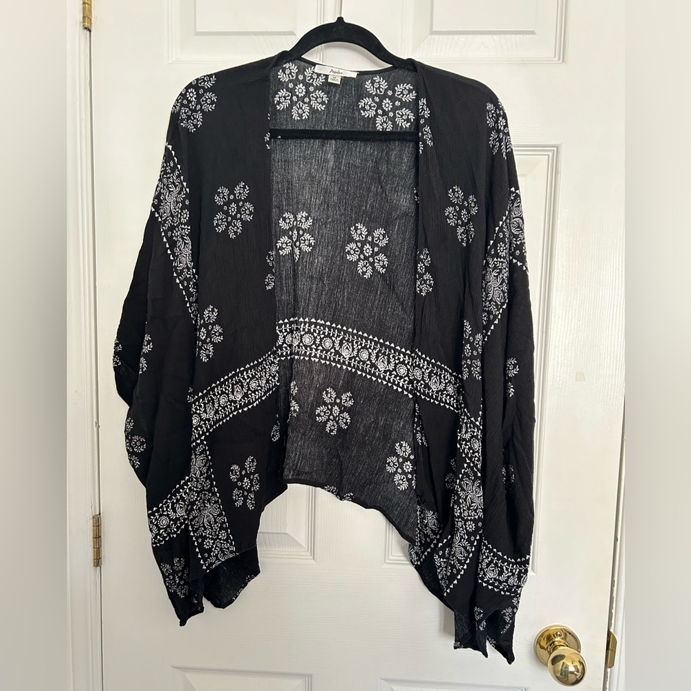 Patterned Drop Shoulder Jacket